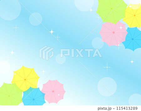 空と傘のかわいい背景 115413289