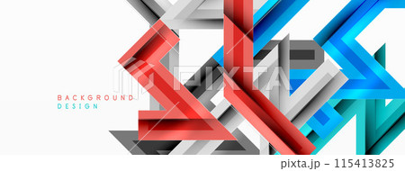 Line zig zag dynamic geometric abstract background. Colorful lines with shadow and light effects, various routes concept. Vector Illustration For Wallpaper, Banner, Background, Card Line zig zag dynamic geometric abstract background. Colorful lines with shadow and light effects, various routes concept. Vector Illustration For Wallpaper, Banner, Background, Card 115413825