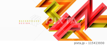 Line zig zag dynamic geometric abstract background. Colorful lines with shadow and light effects, various routes concept. Vector Illustration For Wallpaper, Banner, Background, Card Line zig zag dynamic geometric abstract background. Colorful lines with shadow and light effects, various routes concept. Vector Illustration For Wallpaper, Banner, Background, Card 115413930