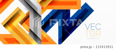 Line zig zag dynamic geometric abstract background. Colorful lines with shadow and light effects, various routes concept. Vector Illustration For Wallpaper, Banner, Background, Card Line zig zag dynamic geometric abstract background. Colorful lines with shadow and light effects, various routes concept. Vector Illustration For Wallpaper, Banner, Background, Card 115413931