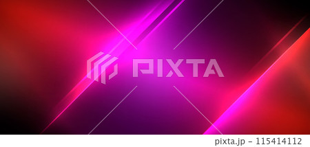 Neon dynamic diagonal light rays background. Techno digital geometric concept design for wallpaper, banner, presentation, background Neon dynamic diagonal light rays background. Techno digital geometric concept design for wallpaper, banner, presentation, background 115414112
