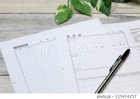 履歴書と職務経歴書　就職活動　リクルート 115414257