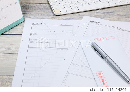 履歴書と職務経歴書　就職活動　リクルート 115414261