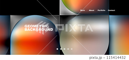 Geometric abstract glassmorphism with circles and squares. Vector Illustration For Wallpaper, Banner, Background, Card, Book Illustration, landing page Geometric abstract glassmorphism with circles and squares. Vector Illustration For Wallpaper, Banner, Background, Card, Book Illustration, landing page 115414432