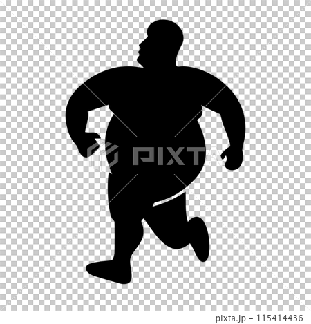 Running man Fat man Silhouette 115414436