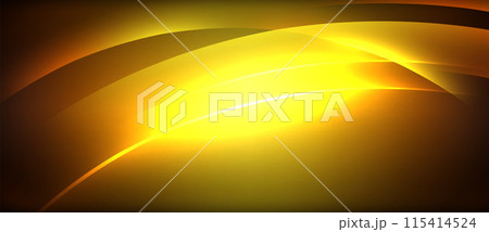 Neon glowing circle rays, light round lines in the dark, planet style neon wave lines. Energetic electric concept design for wallpaper, banner, background 115414524