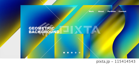 Glassmorphism geometric abstract background. Vector Illustration For Wallpaper, Banner, Background, Card, Book Illustration, landing page 115414543