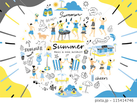 夏を楽しむ人達 夏を楽しむ人達 115414746