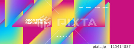 Gradient triangles composition with bright fluid colors. Vector Illustration For Wallpaper, Banner, Background, Card, Book Illustration, landing page 115414887