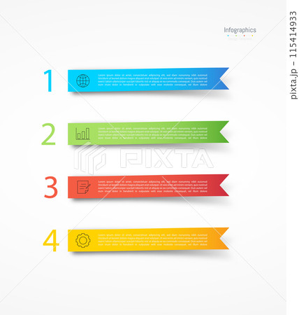 Infographic 4 options design elements for your business data. Vector Illustration. 115414933