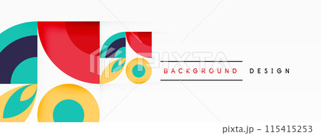 Circles and petals. Geometric beautiful abstract minimal template for Wallpaper, Banner, Background, Card, Book Illustration, landing page 115415253