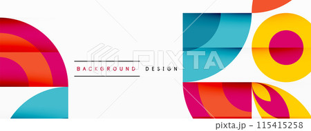 Circles and petals. Geometric beautiful abstract minimal template for Wallpaper, Banner, Background, Card, Book Illustration, landing page Circles and petals. Geometric beautiful abstract minimal template for Wallpaper, Banner, Background, Card, Book Illustration, landing page 115415258