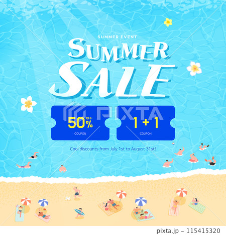 summer holidays vacation illustration.  115415320