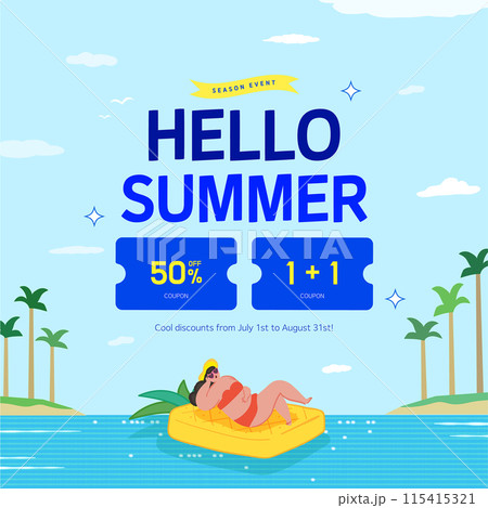 summer holidays vacation illustration.  115415321