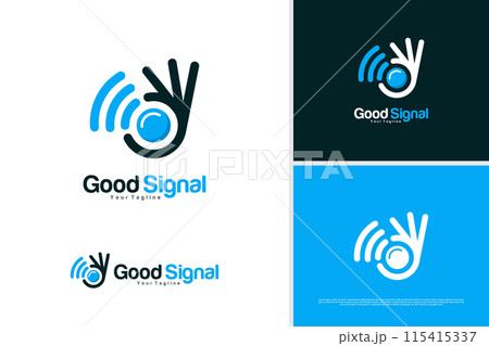 Vector good signal logo design, technology logo design template Vector good signal logo design, technology logo design template 115415337