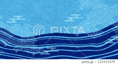 和柄 波 模様 背景 和柄 波 模様 背景 115415374