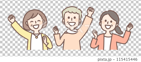 Women raising their arms in excitement 115415446