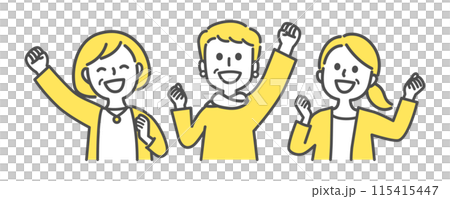 Women raising their arms in excitement 115415447