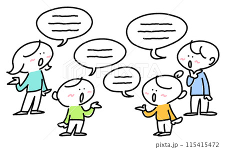 話し合いをする人々 口論 討論 相談 雑談 吹き出し ディベート 家族 シンプルで可愛い線画イラスト 話し合いをする人々 口論 討論 相談 雑談 吹き出し ディベート 家族 シンプルで可愛い線画イラスト 115415472