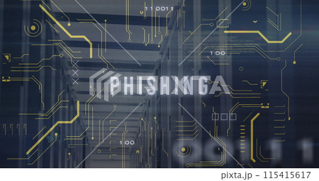 Circuit patterns overlay text spelling PHISHINGのイラスト素材 [115415617] - PIXTA