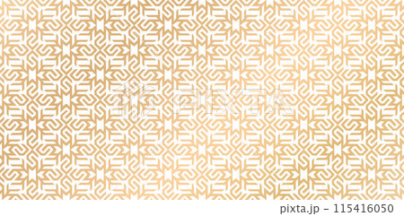 modern geometric vector designs seamless pattern illustration golden colors isolated white backgrounds for wallpaper concept, fabric, textile, book cover, wrapping papers, decorative background prints 115416050