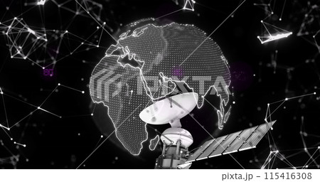 Image of network of 6g text over globe 115416308