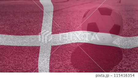 Image of waving denmark flag over football balll 115416354
