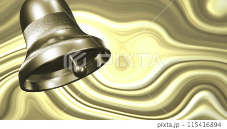 Image of bell over moving golden background Image of bell over moving golden background 115416894