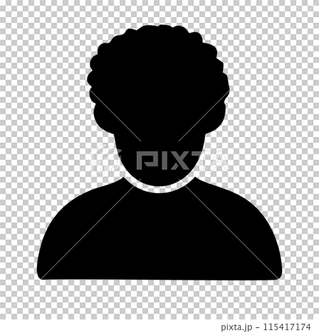 アフロの男性 シルエット アフロの男性 シルエット 115417174
