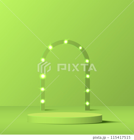 3d green color podium and minimal green wall scene Vector 3d green color podium and minimal green wall scene Vector 115417515