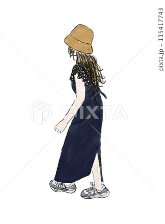 帽子をかぶった女性 115417743