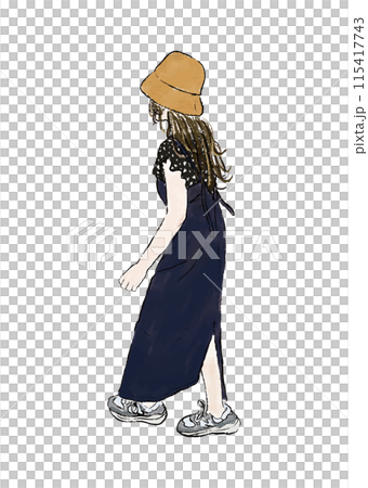 帽子をかぶった女性 115417743