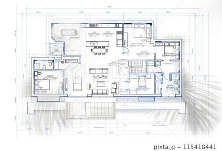 Interior design, home project and house architecture plan 115418441