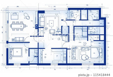 Interior design, home project and house architecture plan 115418444