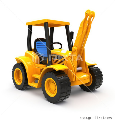 3d backhoe loader on white background. illustration. 115418469