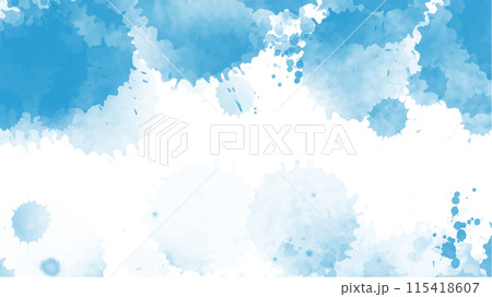 Abstract blue watercolor background.Hand painted watercolor. vector Abstract blue watercolor background.Hand painted watercolor. vector 115418607