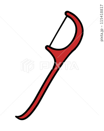 ホルダータイプの糸ようじのイラスト素材 115418817