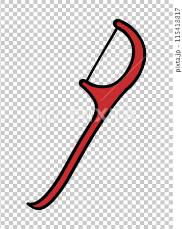 ホルダータイプの糸ようじのイラスト素材 115418817