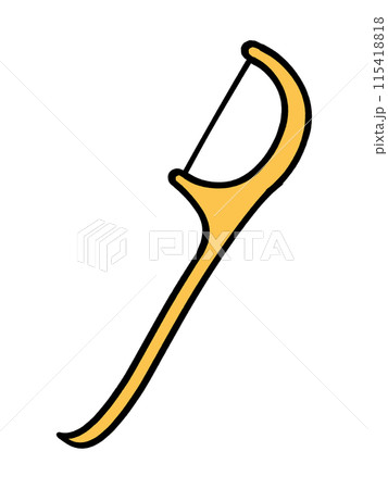 ホルダータイプの糸ようじのイラスト素材 115418818