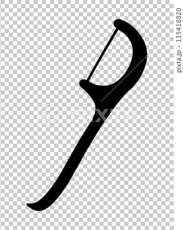 Illustration material of a holder-type dental floss 115418820