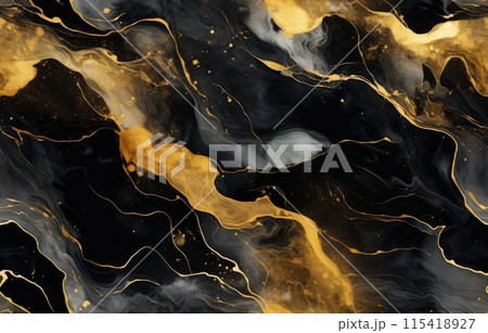 Textured of the black marble background. Gold and white patterned natural of dark gray marble Textured of the black marble background. Gold and white patterned natural of dark gray marble 115418927