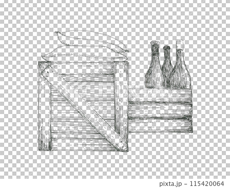 積み荷をイメージした手描きイラスト素材 115420064