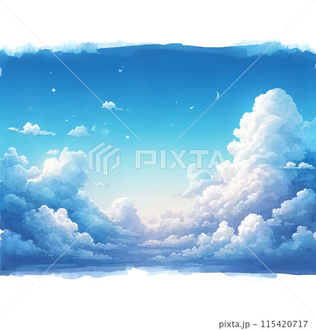 イラスト素材: 背景素材　青空④ 115420717