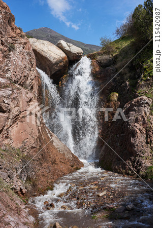 majestic mountain waterfall oasis majestic mountain waterfall oasis 115420987