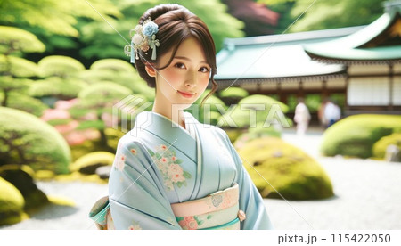 着物を着た女性 115422050