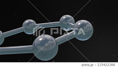 Image of 3d micro of molecules on black background 115422160