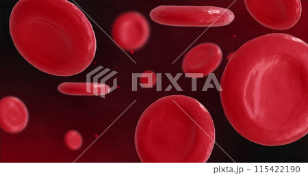 Image of micro of red blood cells on black background Image of micro of red blood cells on black background 115422190