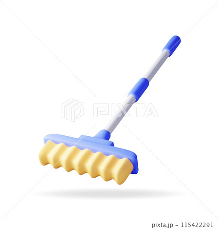 3d cleaning broom isolated on white. 3d cleaning broom isolated on white. 115422291