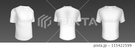 White front and back tshirt isolated vector mockup White front and back tshirt isolated vector mockup 115422599