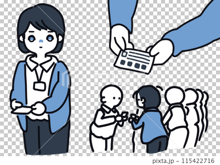 上班族面無表情地交換名片 115422716